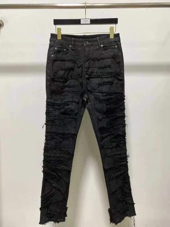 Джинсы мужские из вощеной джинсовой ткани в готическом стиле |