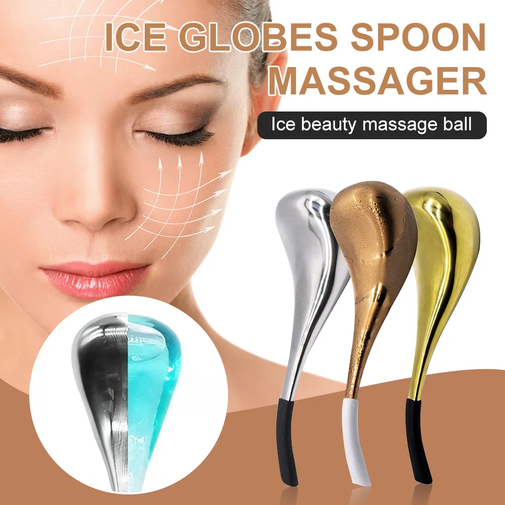 

Ice Globes Spoon Massager Stainless Steel Facial Massage Stick Lighten Fine Lines Dark Circles Skin Care Tools For Beauty