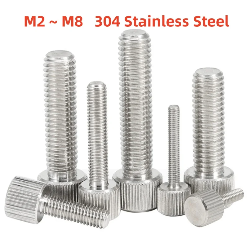 M2 M2.5 M3 M4 M5 M6 M8 Нержавеющая сталь 304 Винты с круглой головкой и накаткой Винты с ручной регулировкой Винт с накатанной головкой