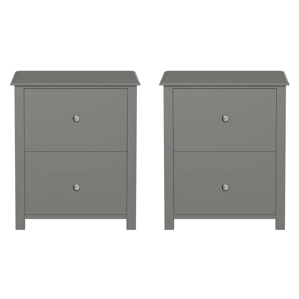 

Lavish Home End Tables with 2 Drawers (Set of 2), Gray
