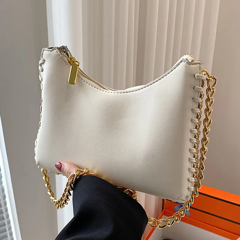 

Luxury Women Brand PU Leather Chain Arm Bags Ladies Solid Color Handbags And Handbags Women's Large Capacity Messenger Bags