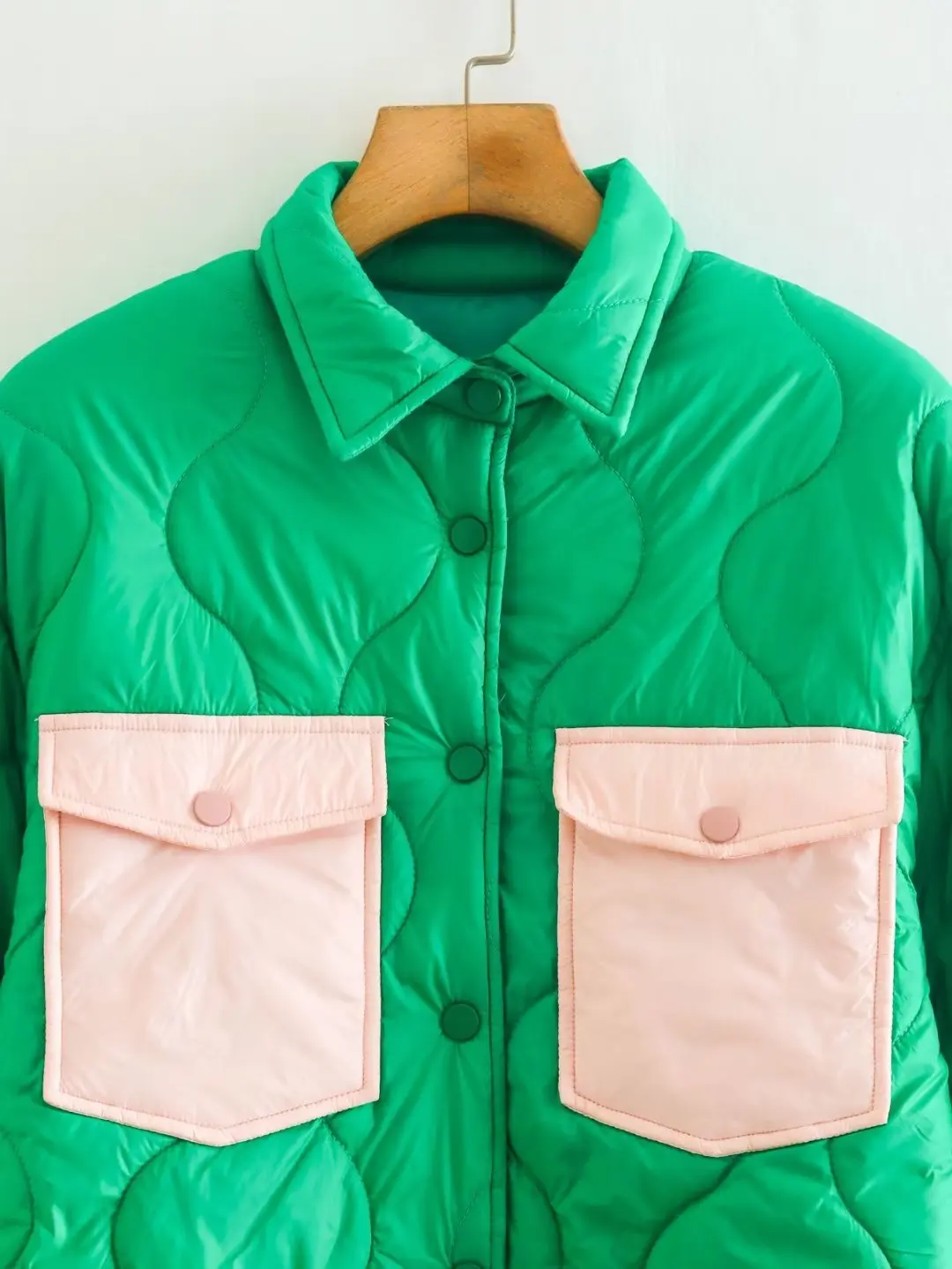 2022 Autumn New Fashion Green Cotton Coat Padded Jacket Women Winter Coat Women