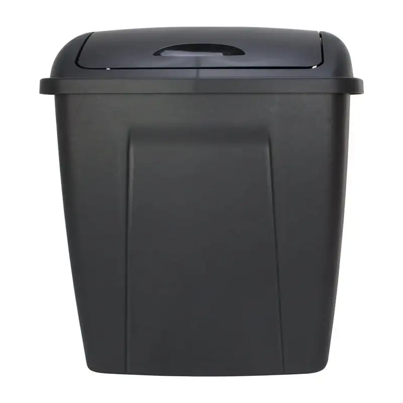 

gal Plastic Swing Top Lid Kitchen Garbage Trash Can, Black Automatic trash can Hanging kitchen waste bin Bathroom trash can Auto