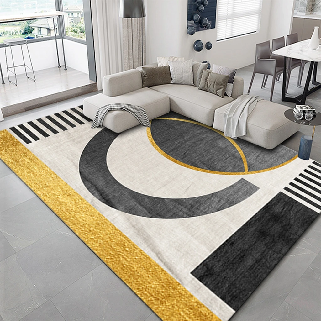 Geometric Rugs Irregular Pattern Lines Fresh and Clean Rugs Large Floor Mats Suitable for Bedroom Living Room Kitchen Bathroom