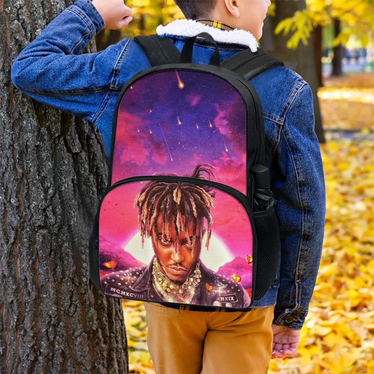 FORUDESIGNS Ju-ice Rapper Singer Print Student Backpack For Boys Girls 3D School Supplies Adults Women Bags Men Laptop Rucksack