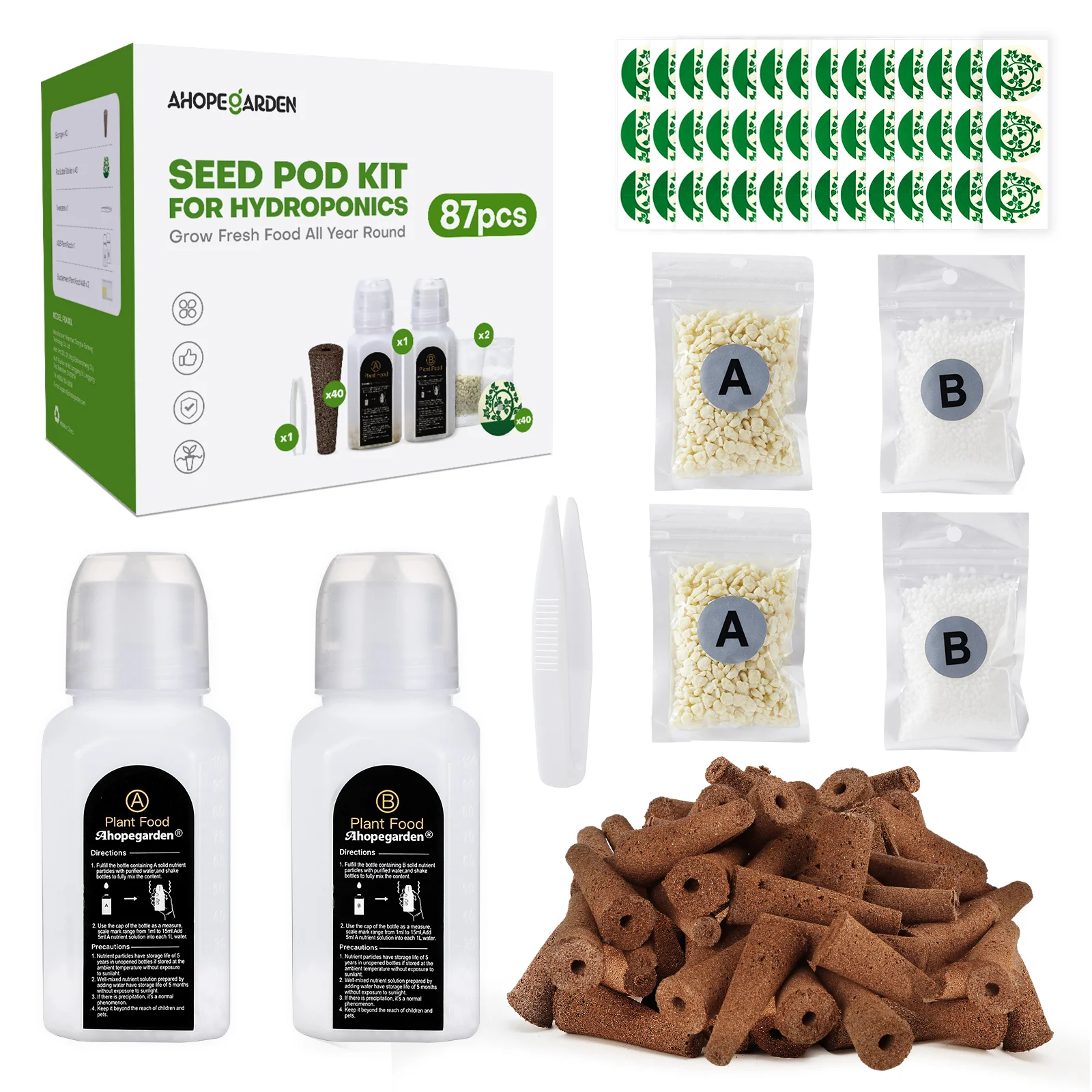 

Hydroponic Grow Supplies Kit Hydroponics Plant Food Kits Sponge Seed Growing
