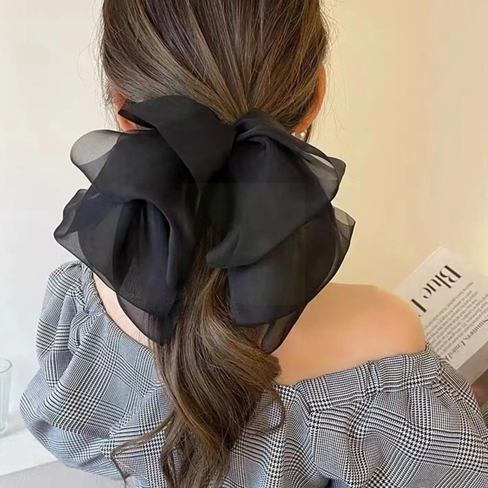 

New Girl Big Bow Hair Clips Barrettes Bow Knotted Long Ribbon Chiffon Hairpin For Women Girls Hair Accessories Hairband G2S8
