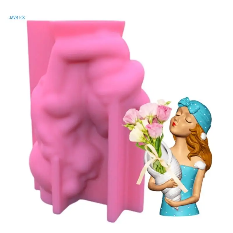 

Conch Girl Gypsum Flower Pot Silicone Mold Epoxy Resin Casting Mold Succulent Vase Cement Mold Plant Holder Mold