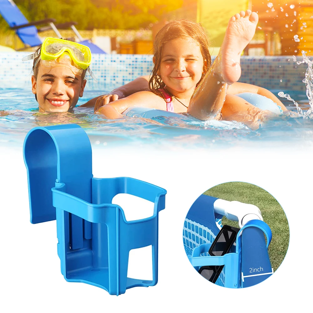 

1pc Plastic Water Cup Hanging Holder Container Hook for Above Swimming Pool Side Beverage Drinks Beer Storage Shelf