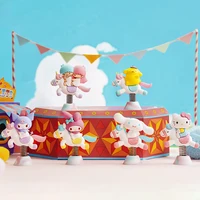 sanrio cartoon anime figure cinnamoroll kt cat kuromi my melody littletwinstars pompom purin carousel series desktop ornaments