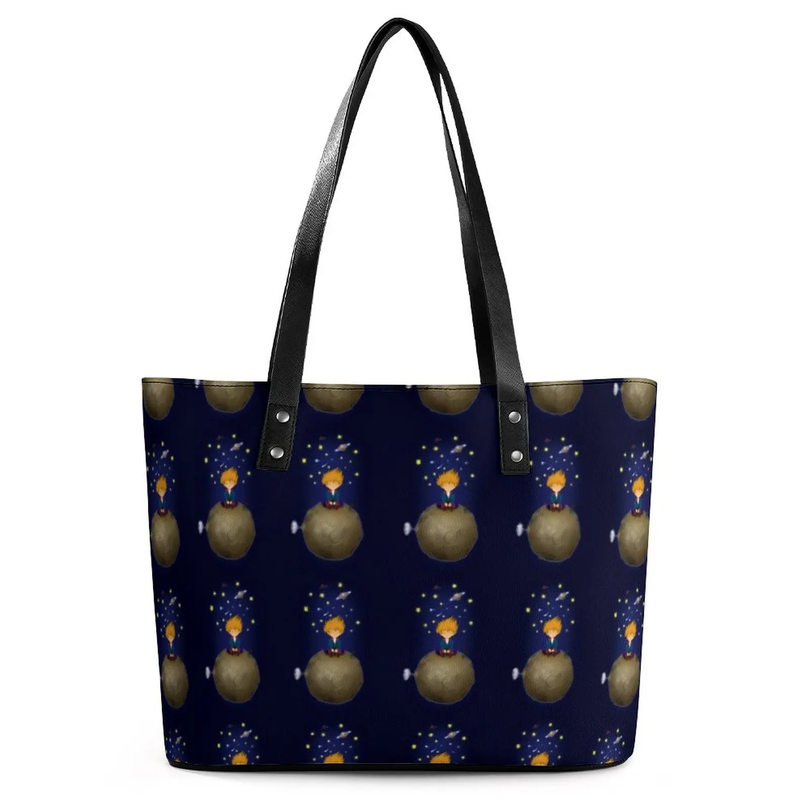 

Маленький принц Сумки звезды и пространство печати карман сумка Y2k сумка через плечо из искусственной кожи леди открытый дизайнер сумки шоппер