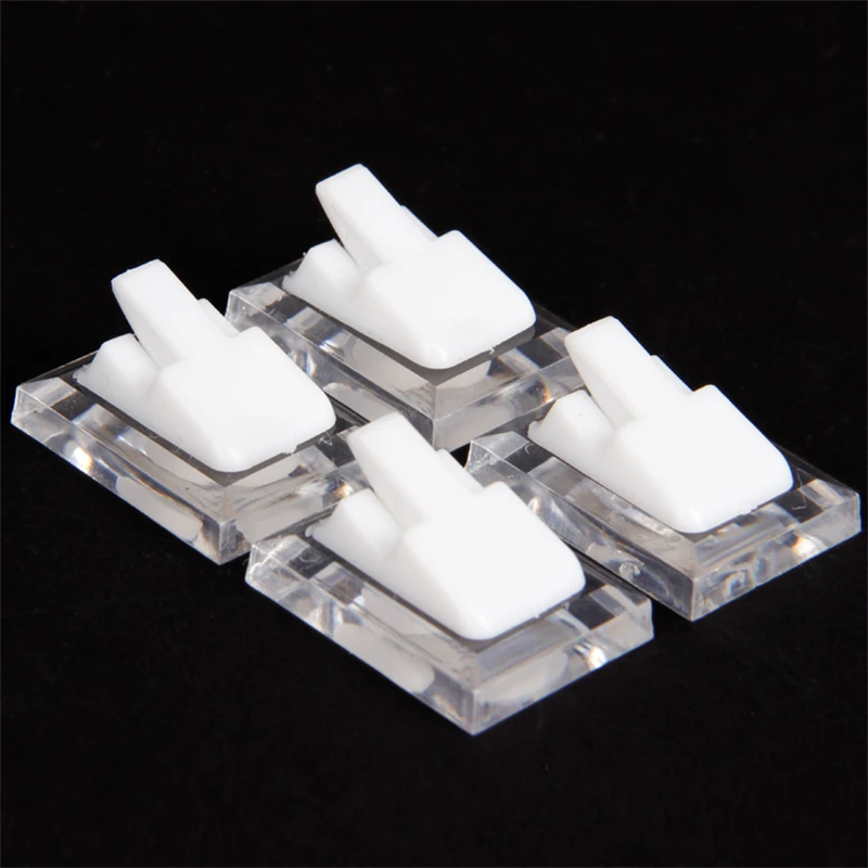 TONVIC wholesale 20pcs plastic ring display clip clear and white stand holder organizer props high quality