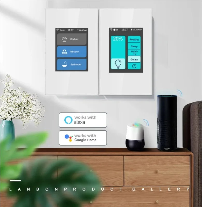 Домашняя Автоматизация Lanbon 5 моделей в 1 ЖК-переключатель Wi-Fi для умного дома с