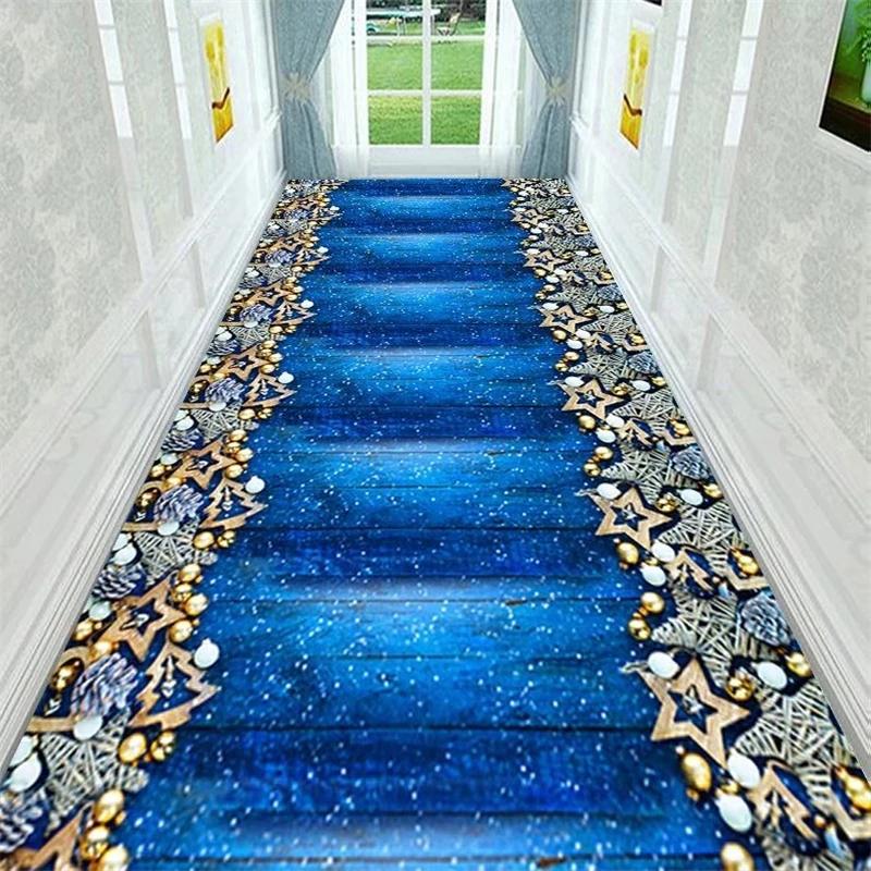 

3D Blue Ocean Long Hallway Porch Home Floor Mat Floor Mat Commercial Hotel Carpet Door Entry Door Carpet Entry Corridor Aisle