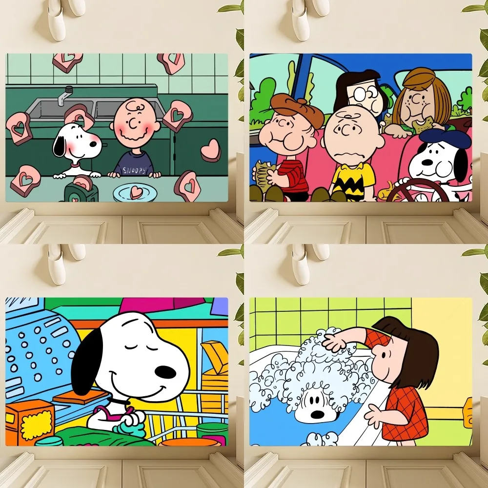 MINISO мультяшный Снупи милый напольный коврик для ванной комнаты супер