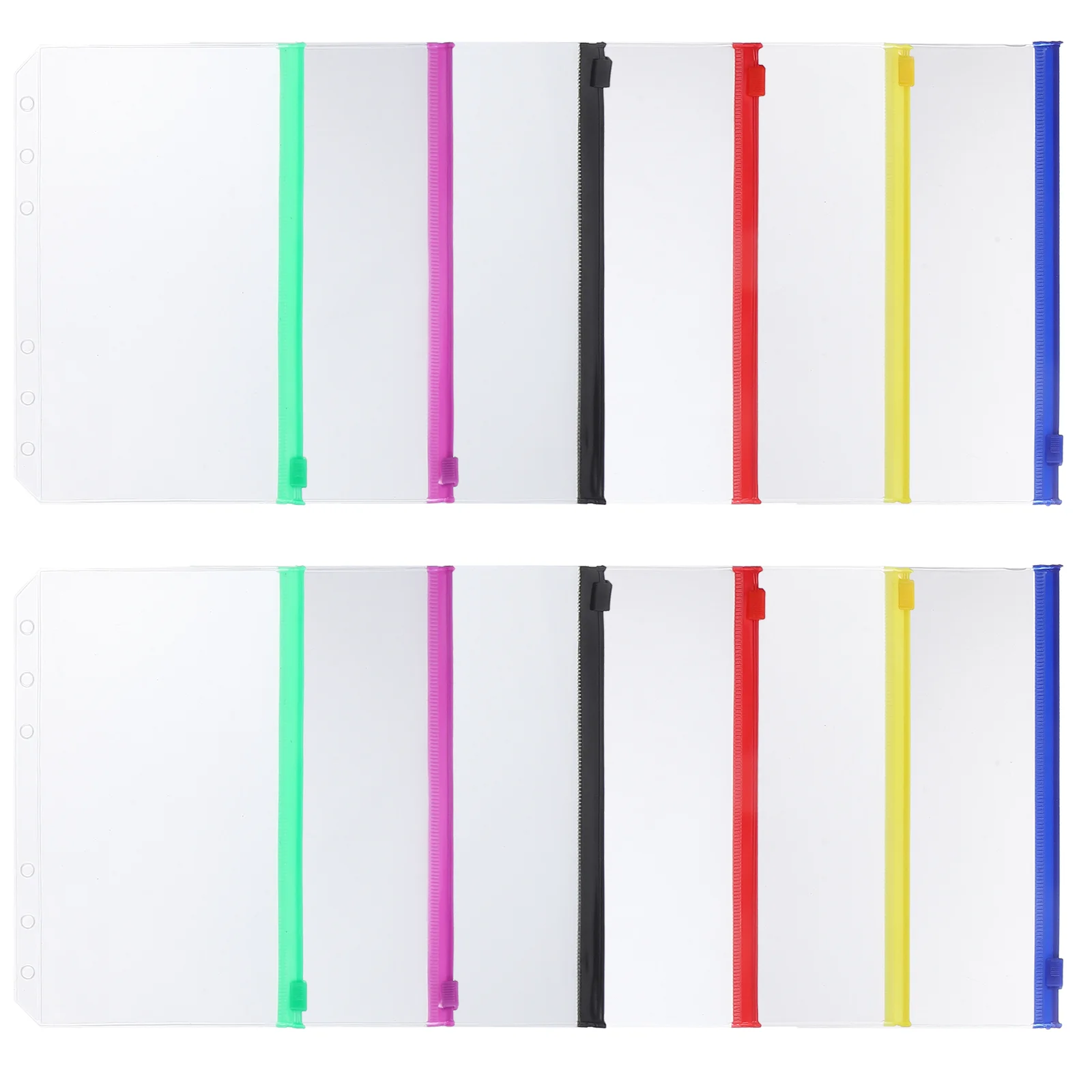 

12 Pcs Binder Clips Budget Pocket Pouch Folder Notepad Zip Bag Refill Zipper Pvc Money Bags