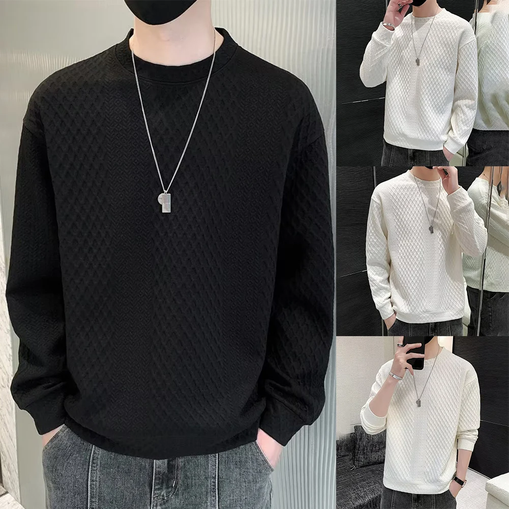 

Mens Casual Round Neck T-Shirt Long Sleeve Sports Athletic Pullover Blouse Tops Solid Color Fashion T-shirts
