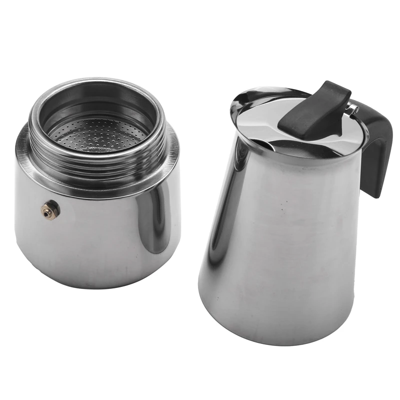 

Stainless Steel Moka Latte Espresso Portable Coffee Maker Stovetop Filter Coffee Pots Percolator,300ML
