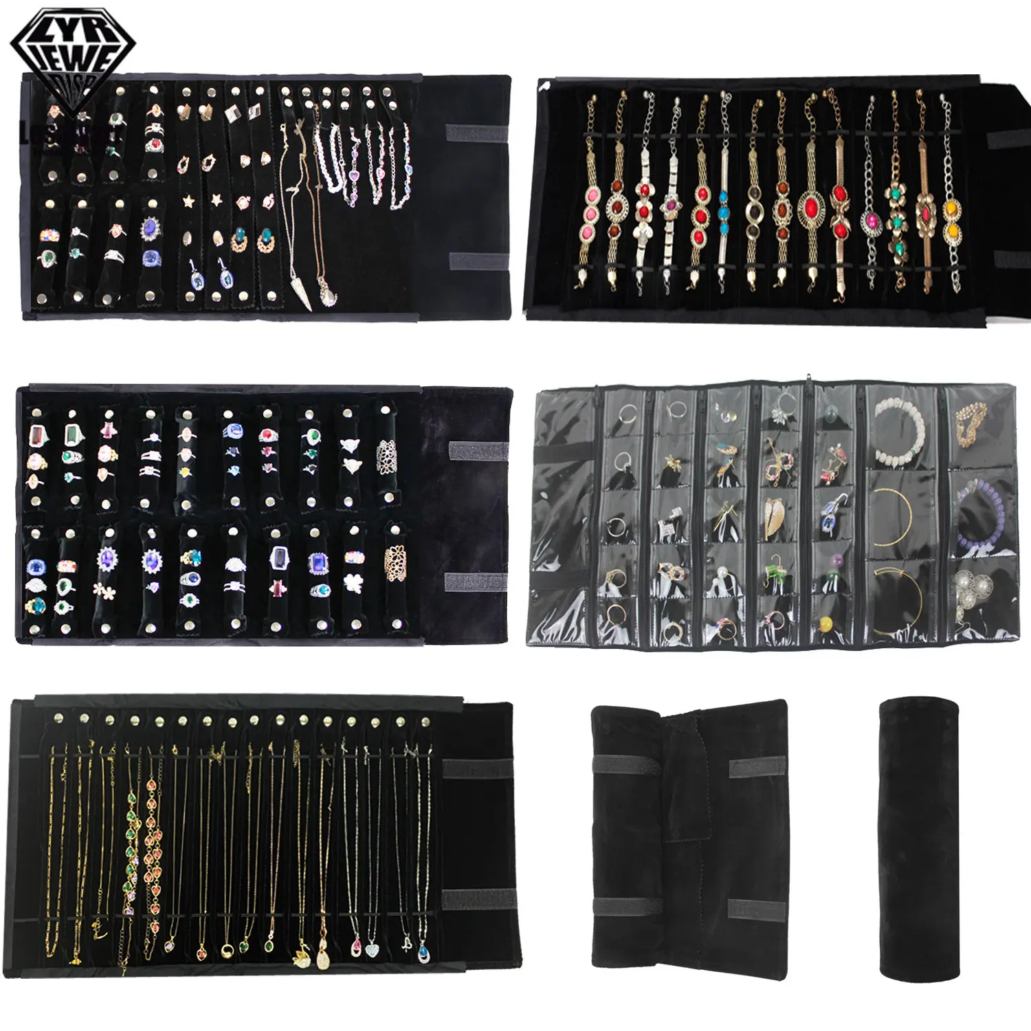 Lesaiyarr портативный большой дорожный органайзер для ювелирных изделий в роликовом