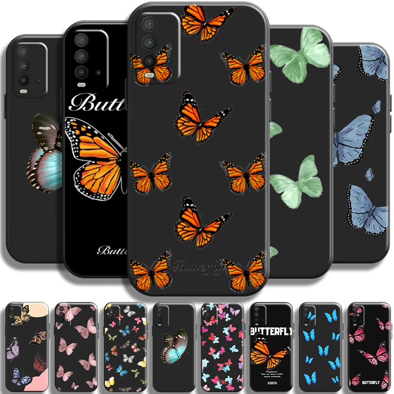 

Pretty Butterfly For Xiaomi Redmi Note 8 8T Pro Redmi 8 8A Phone Case Liquid Silicon Soft Coque TPU Funda Silicone Cover