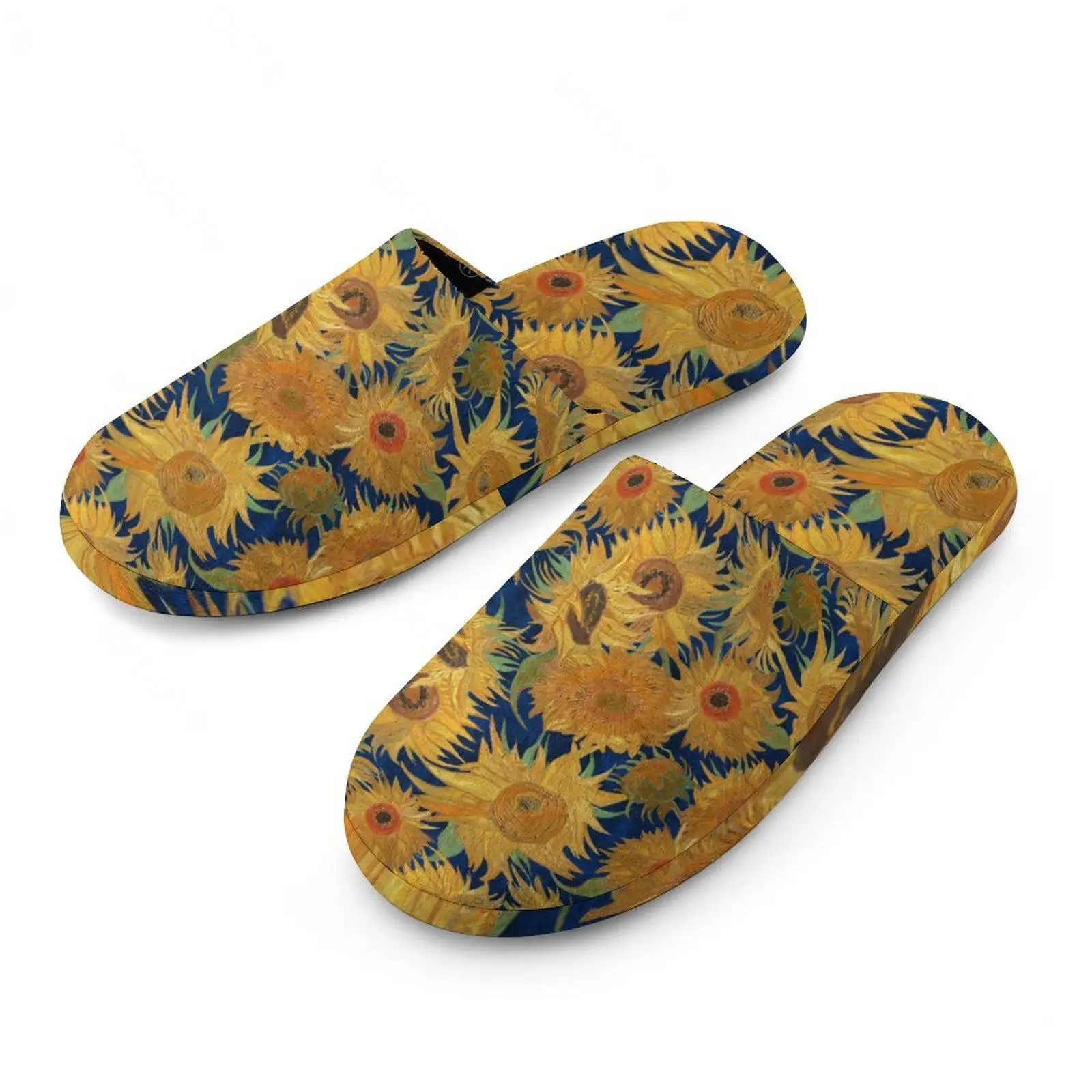 Ван Гог (4) теплые хлопковые тапочки для мужчин и женщин Толстая мягкая