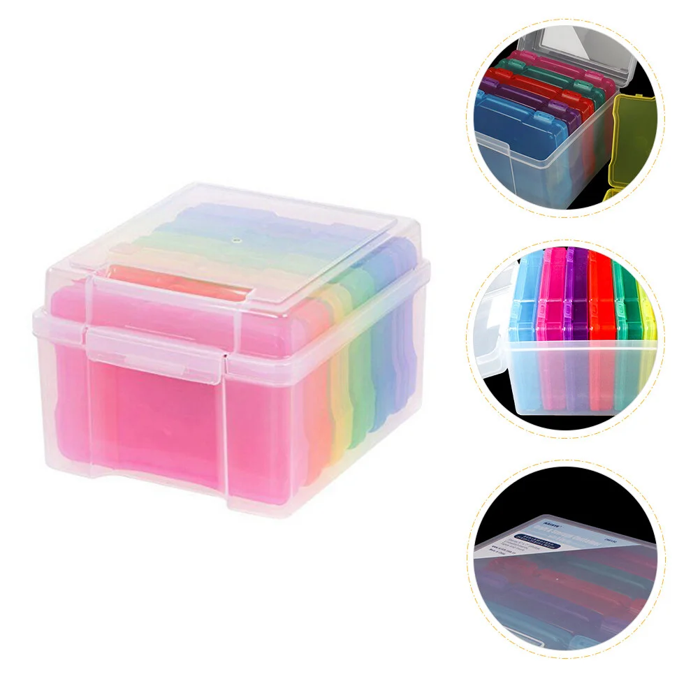 

1 Set Photo Scrapbook Storage Organizer Greeting Card Storage Card Box with Dividers