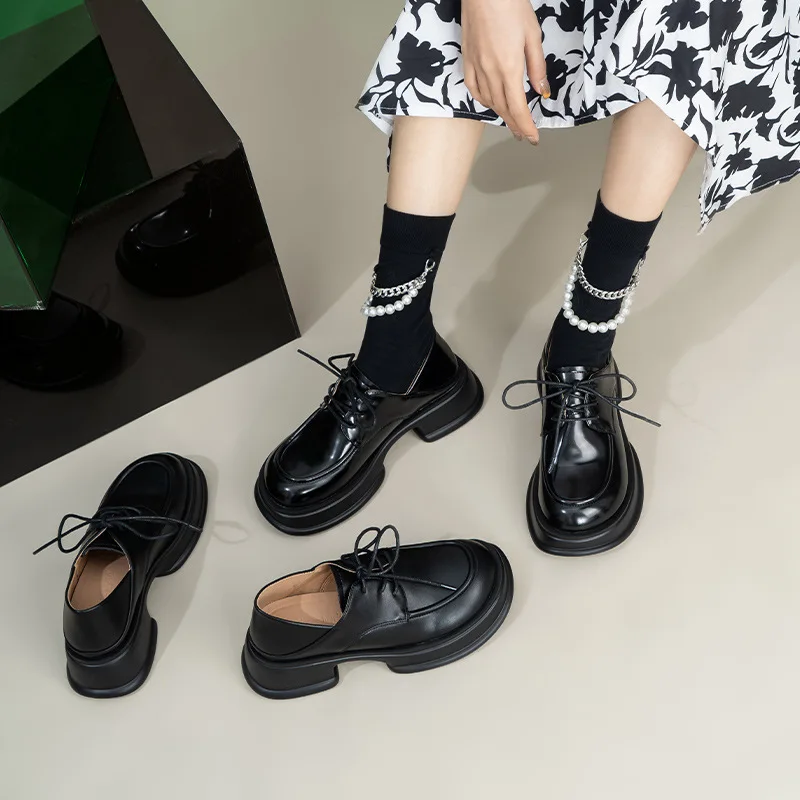 

Туфли женские кожаные, лоферы с мехом, круглый носок, в британском стиле, клоги, оксфорды на платформе, повседневные кроссовки, натуральная кожа