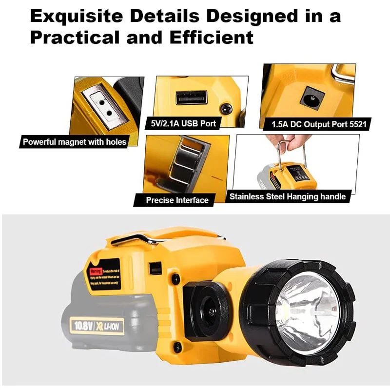 Портативный Точечный светильник Makita для Dewalt фонарик DCL510 10 8 В 12 рабочий с