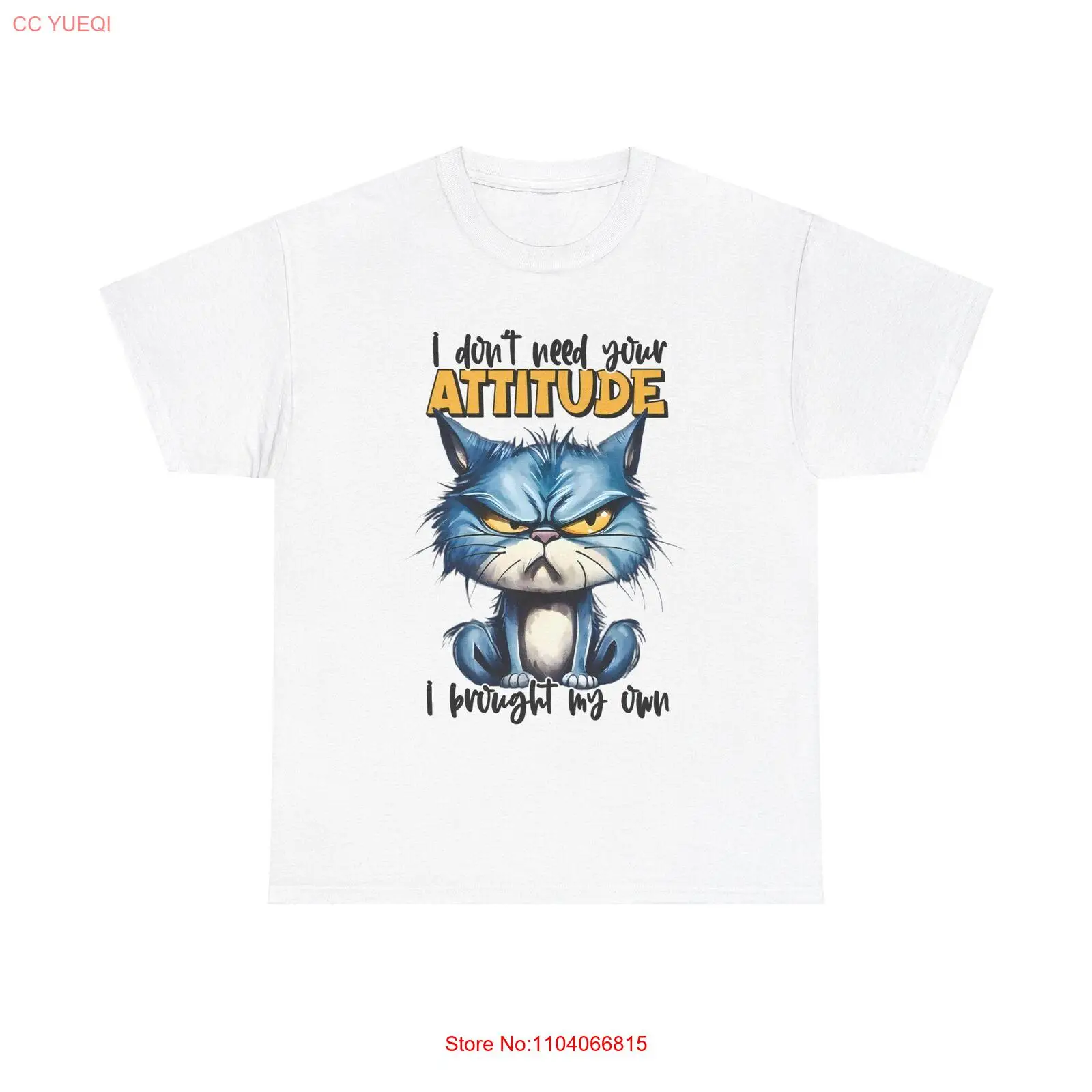Футболка Я не нуждаюсь в вашем отношении кошка Забавный сарказм Подарок Идея