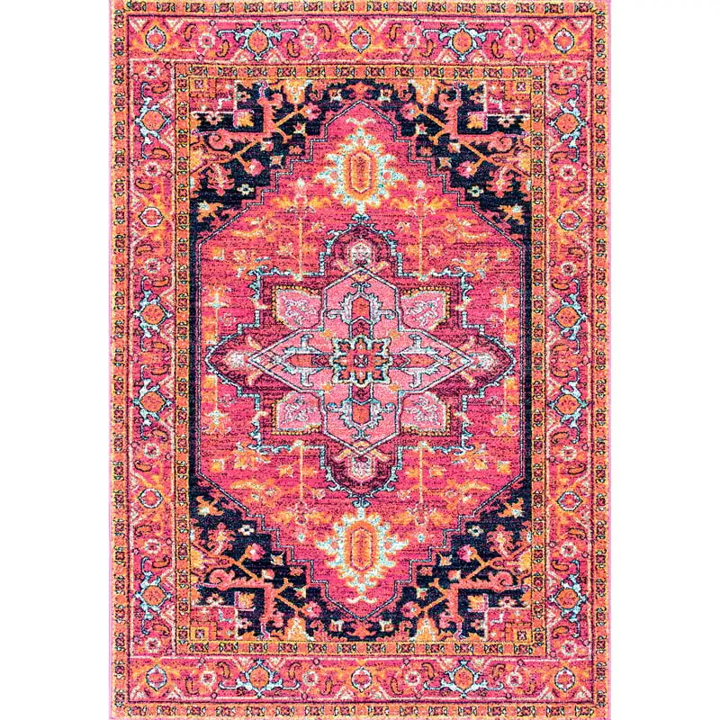 

Fancy Persian Accent Rug, 2' x 3', Pink