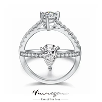 vinregem 925 sterling silver 3ex pear cut vvs1 pass test diamonds moissanite wedding engagement ring for women gift dropshipping
