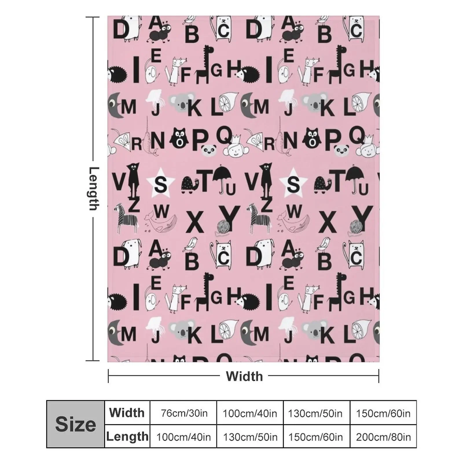 Розовое одеяло ABC теплое покрывало одеяла