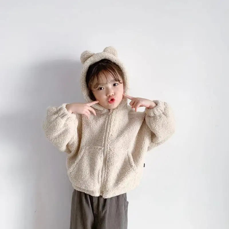 

Child Hooded Baby Girls Winter Fall Casual Sleeve Hoodies Boys Clothes Outerwear Thick Kid Zipper Coat Long Parkas Fleece Jacket