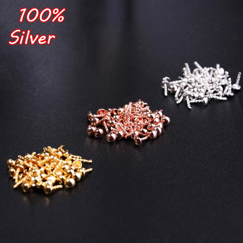 

4pcs 925 sterling silver Color jewelry accessories diy handmade jewelry production wholesale