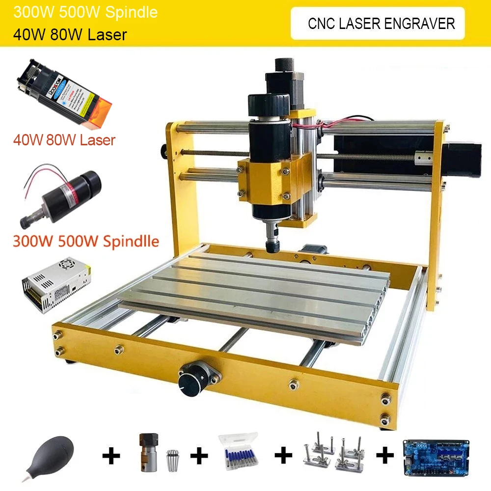 Laser Engraver 40W/80W CNC PRO Router Laser Engraving Cutting Machine 3018Plus For Wood/Leather/Metal/Acrylic PCB PVC Metal enlarge