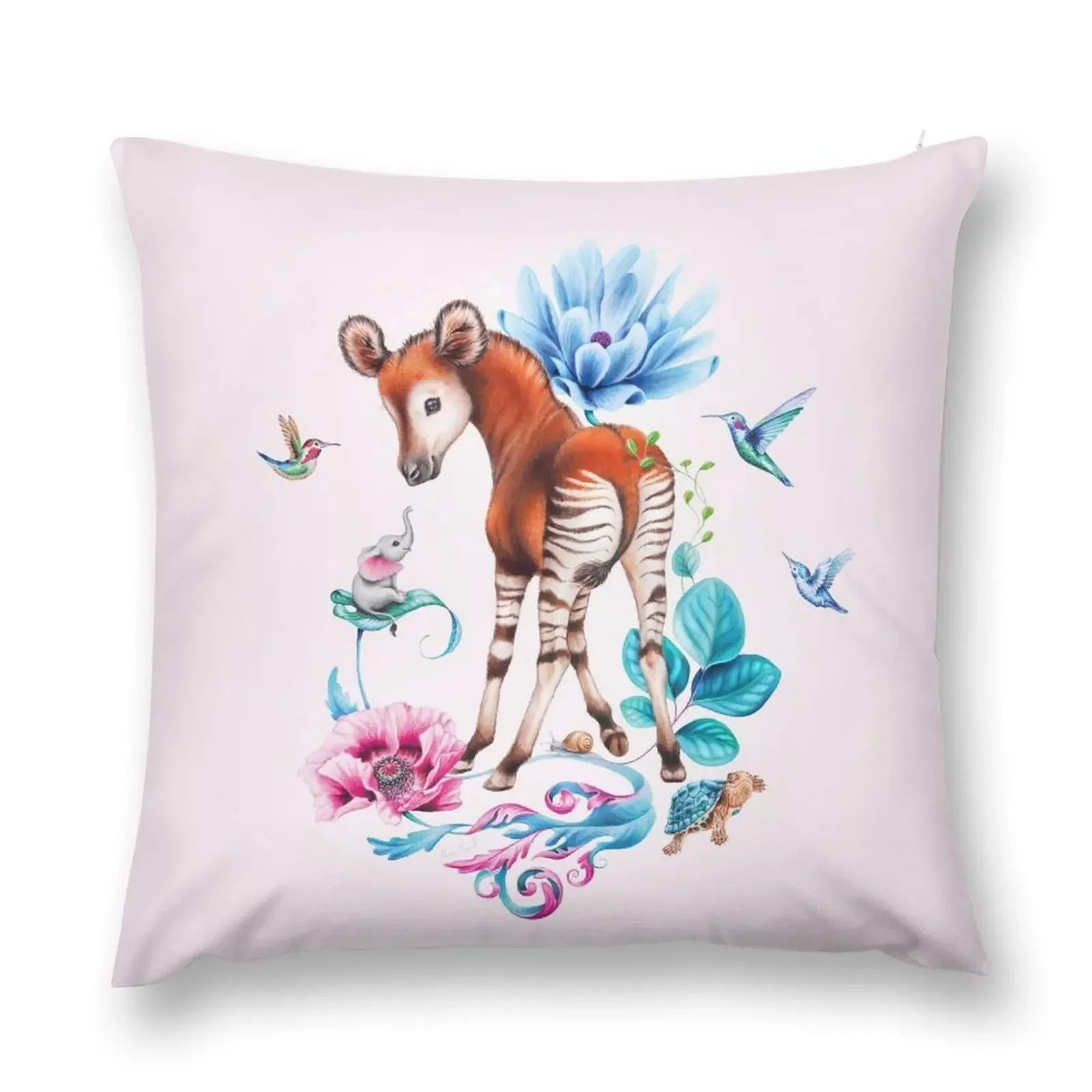 Young okapi by Maria Tiqwah Декоративная подушка Подушки для сидения Эстетические подушки