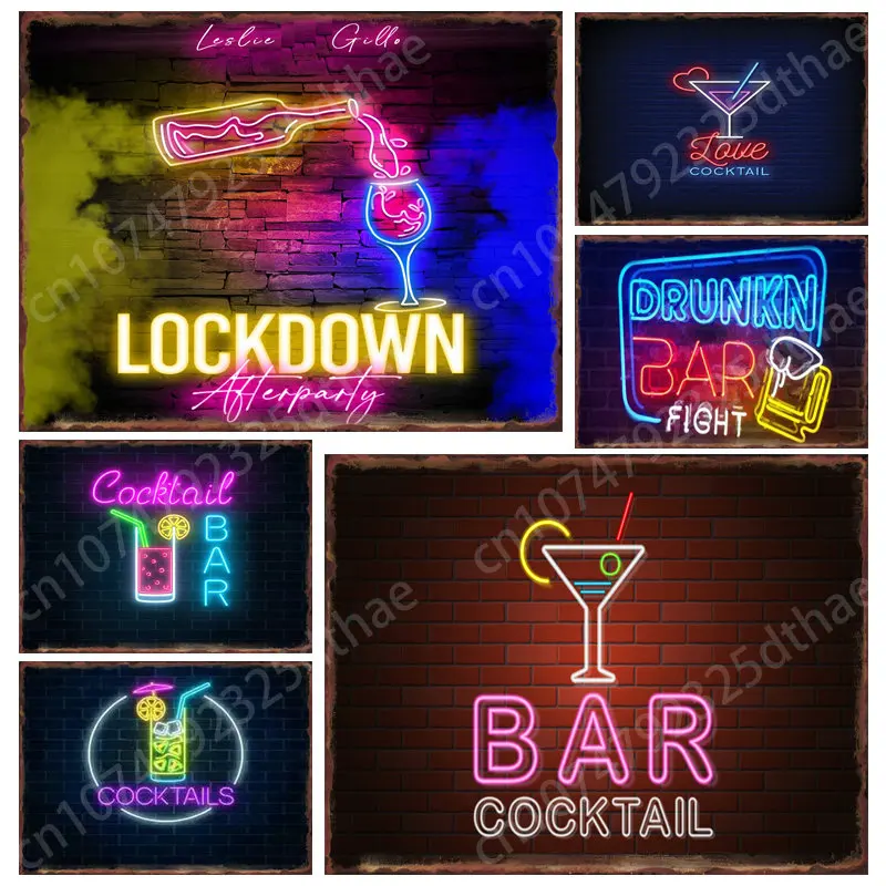 

Neon Sign Metal Signs Bar Club Pub Party Wall Decor Art Sticker Iron Plate Painting Man Cave Home Room Decoration Posters Crafts