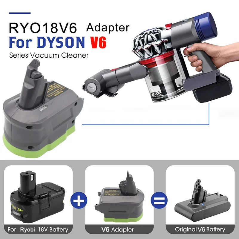 Адаптер для литий-ионной батареи RYO18V6 MAN20V6 EIN18V6 Ryobi Einhell Craftsman подходит пылесоса Dyson