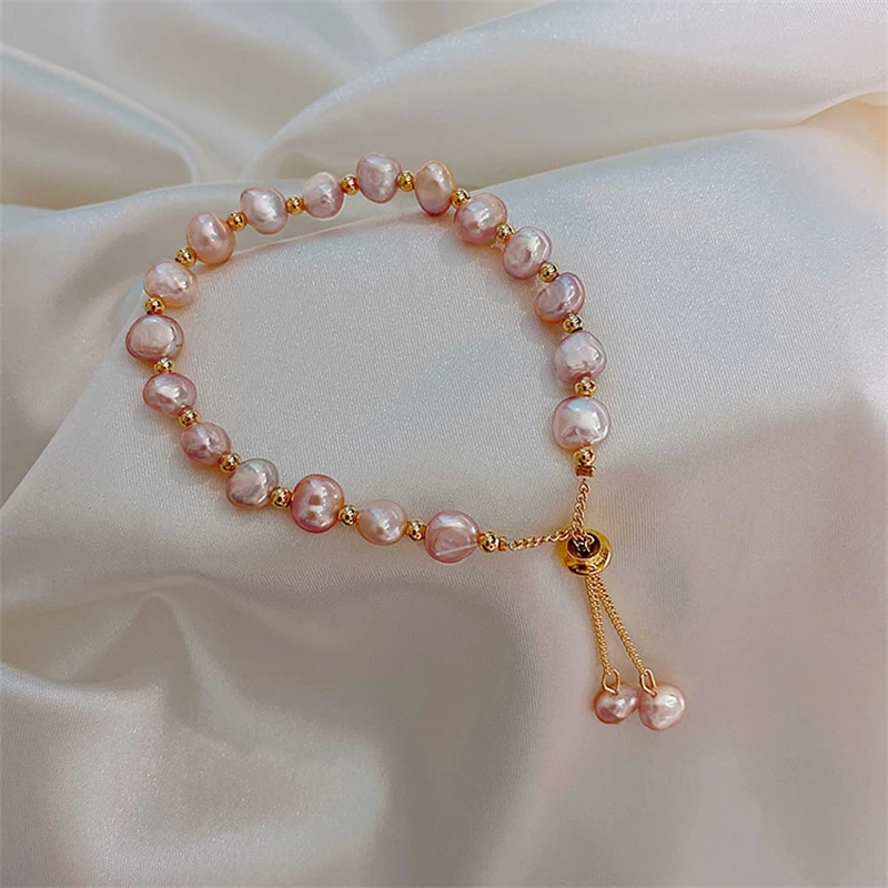 

Ailodo Baroque Freshwater Pearl Bracelets For Women Korean Elegant Party Wedding Charm Bracelets Fashion Jewelry Girls Gift 2022