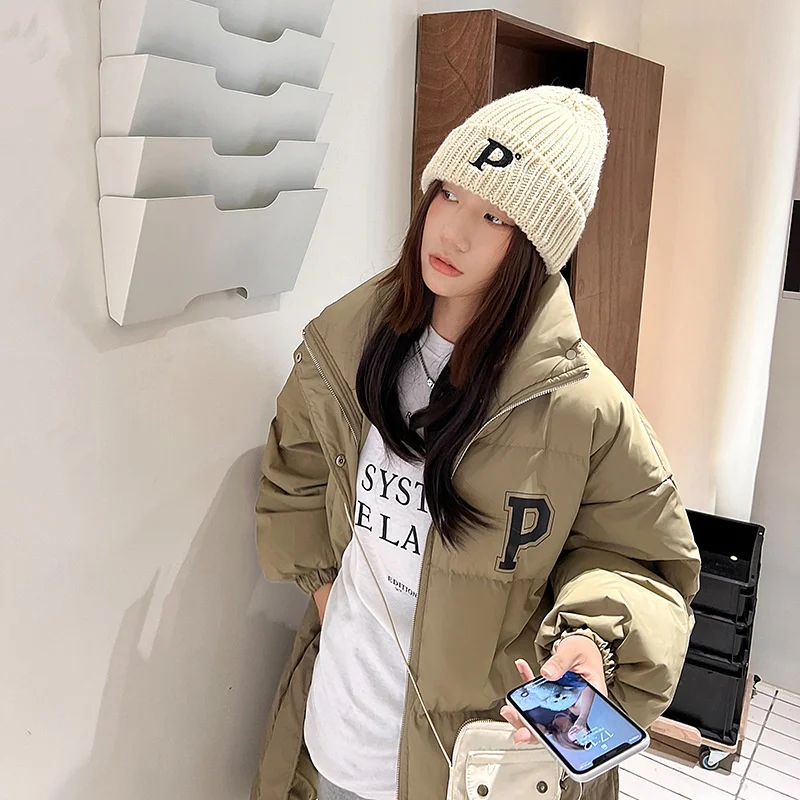 Large Pq knee length new medium length down cotton clothes Women's clothing 2022 winter temperament Versatile heavy cotton