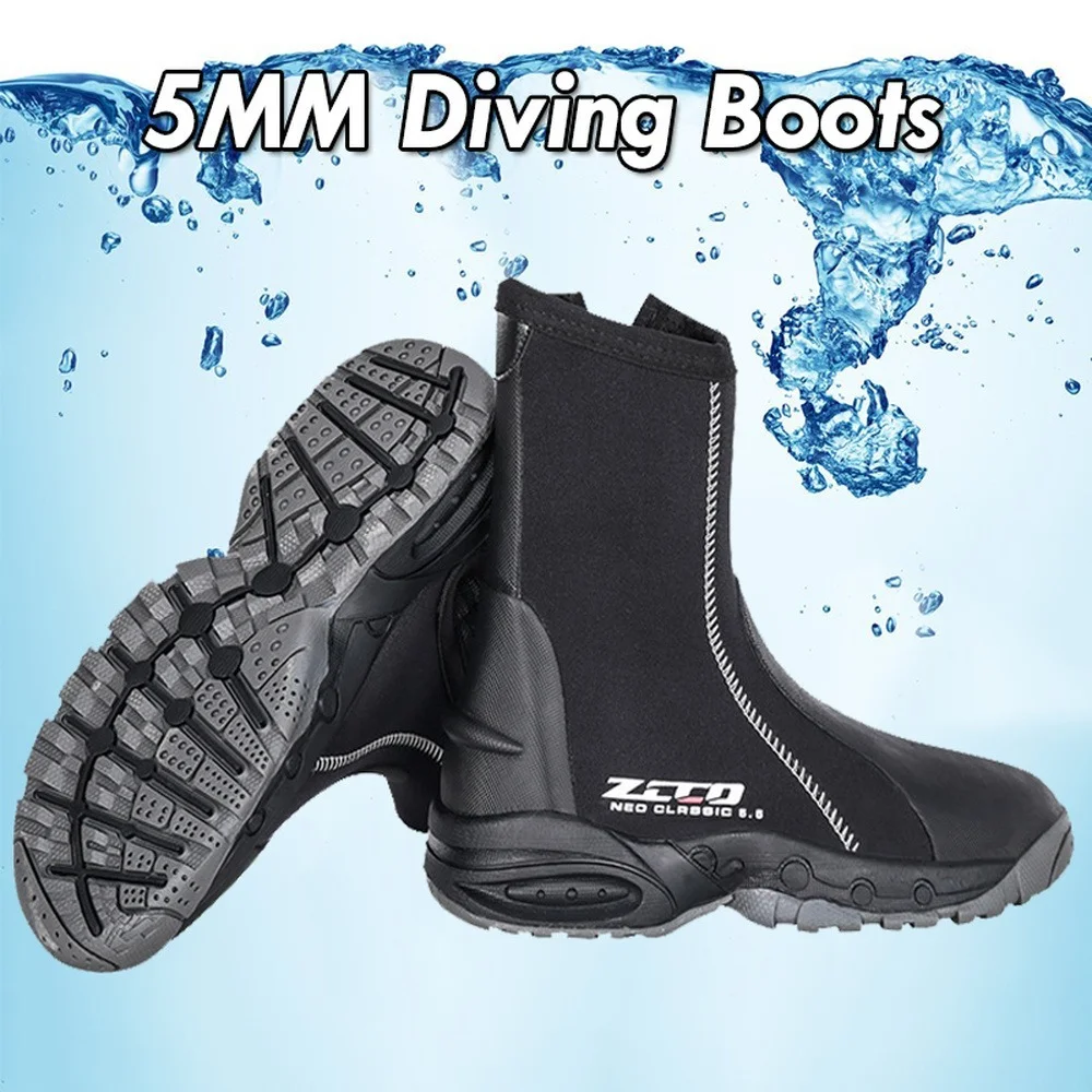 

2023 New Mens 5mm Neoprene Diving Boots High Upper Cold Proof Swimming Shoes for Snorkeling Surf Kayak Sailing Beach Creek