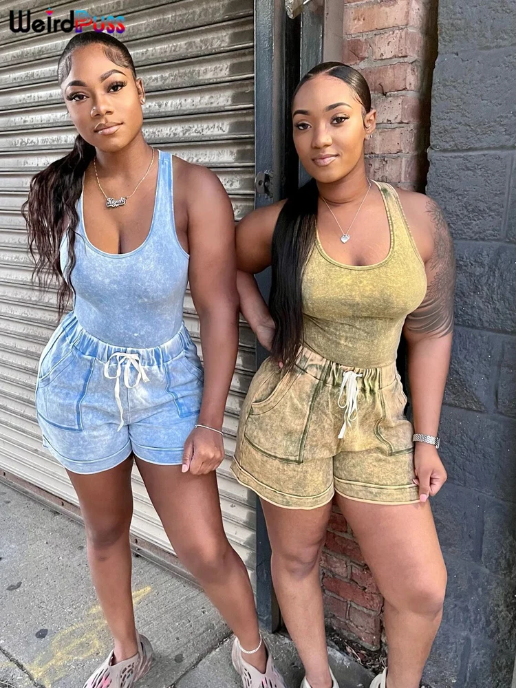 

Женский спортивный костюм в стиле пуш, с U-образным вырезом и шортами с высокой талией