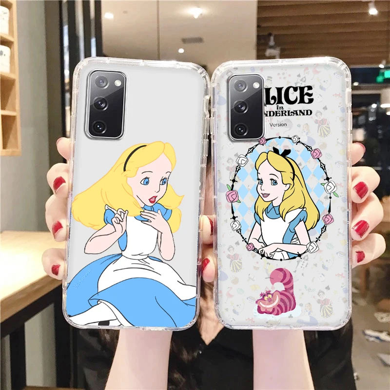 

Disney Alice in Wonderland Transparent Phone Case For Samsung A73 A72 A71 A53 A52 A51 A42 A33 A32 A23 A22 A21S A13 A12 A03 5G