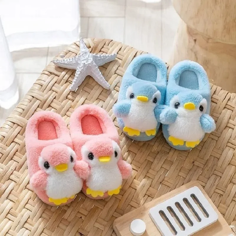 

Kids Cute Penguin Designer Animal Slippers Indoor House Shoes Fashion Fury Slides Boy Flip-flops Child Girl Infant Soft Slippers