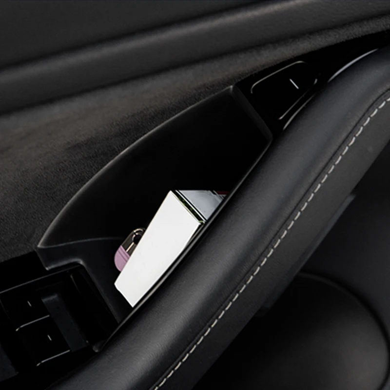 

for Tesla Model 3 Car Door Side Armrest Box Storage Handle Tray Organizer Container Hidden Holder Box Car Accessories