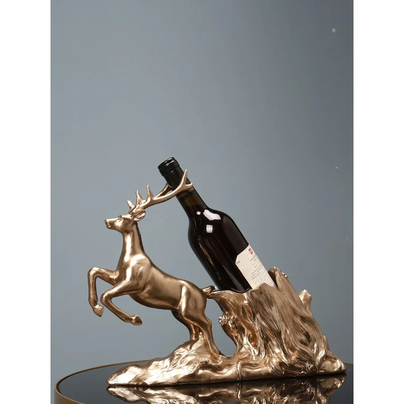 

Подставка под красное вино с оленем, креативное украшение для винного шкафа, современное простое и легкое роскошное украшение ручной работ...