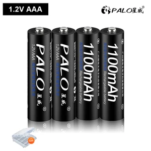 PALO 4-16Pcs 1100mAh AAA Аккумуляторная батарея 1.2V Ni-MH AAA Аккумуляторная батарея 3A Аккумуляторная батарея Аккумуляторная батарея AAA