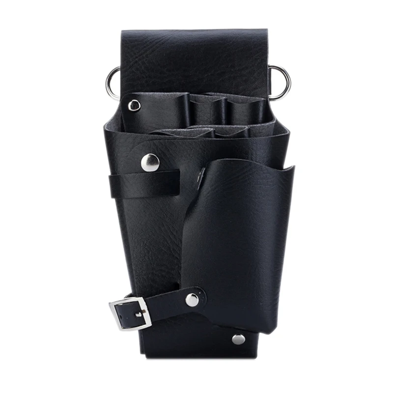 

Hot Kf-Leather Hairdressing Case Tools Scissor Bag Barber Pouch Holder Rivet Purse Adjustable Waist Shoulder Belt