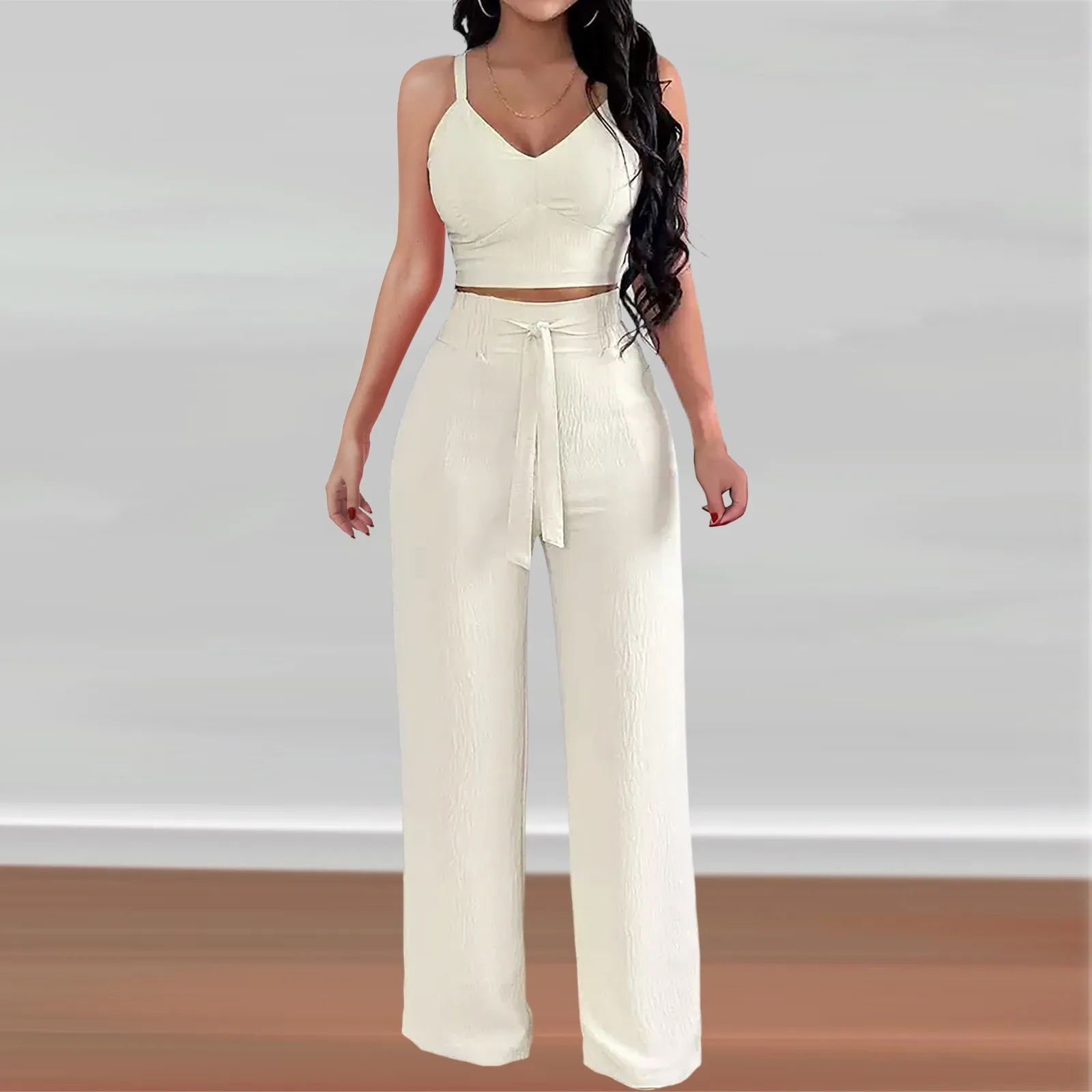 

Women Tracksuit Round Neck Sleeveless Bodycon Top Outfits Fitness Two Pieces Pants Set for Women Legging Party Streetwear