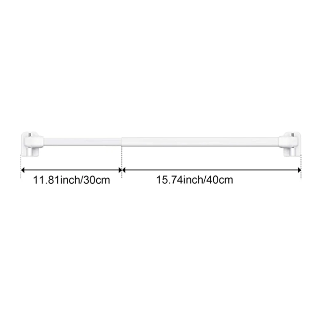 2 Pieces Adjustable Curtain Rod Extendable Window Cupboard Wardrobe Pole Without Drilling Rods with Hooks for Home images - 6